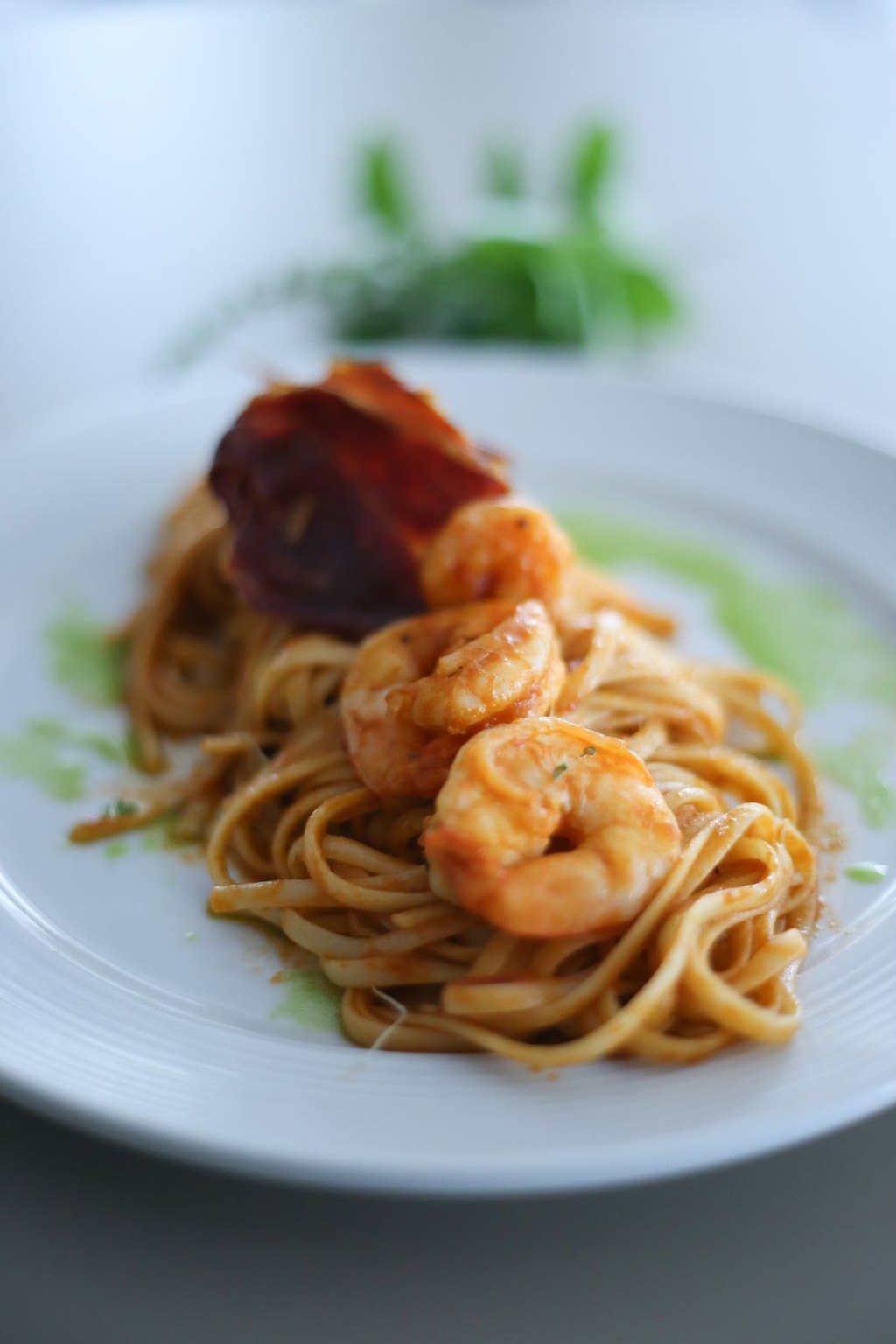 Linguine z krewetkami i czosnkiem