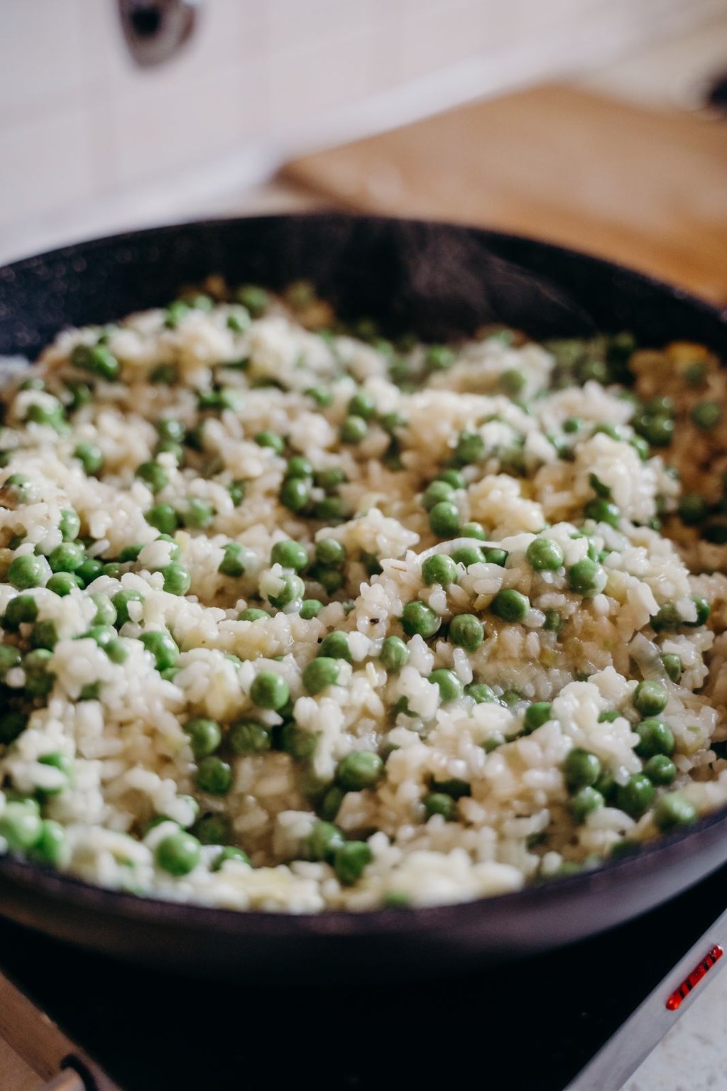 Risotto z zielonym groszkiem i parmezanem