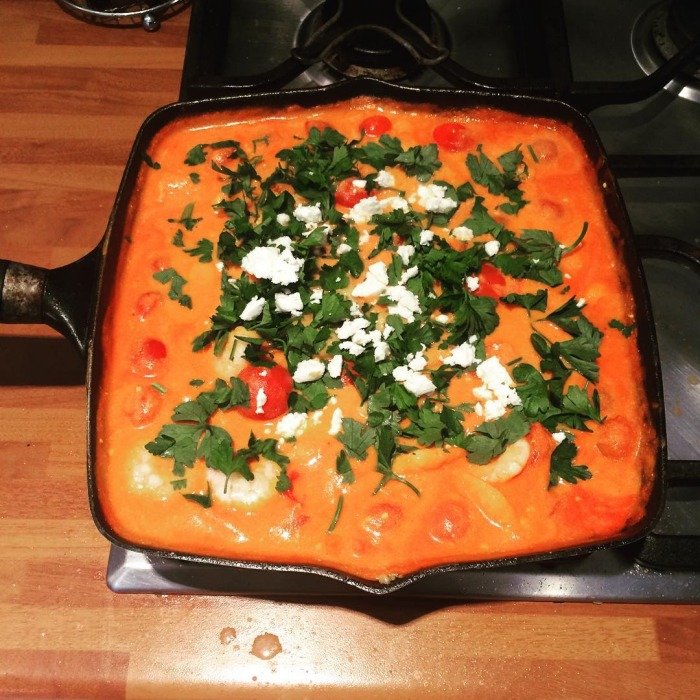 Krewetki saganaki