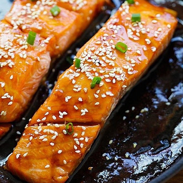 Łosoś teriyaki z miodem