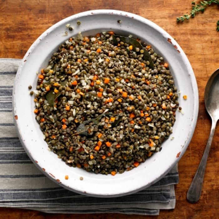Francuska soczewica z czosnkiem i tymiankiem