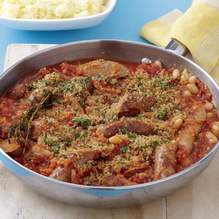 Francuska zapiekanka cassoulet z wieprzowiną