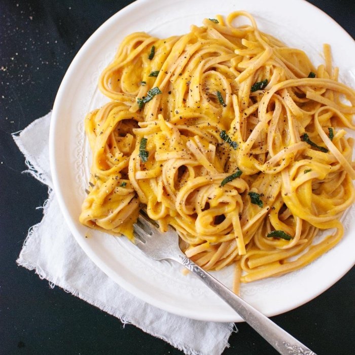 Linguine z pieczoną dynią