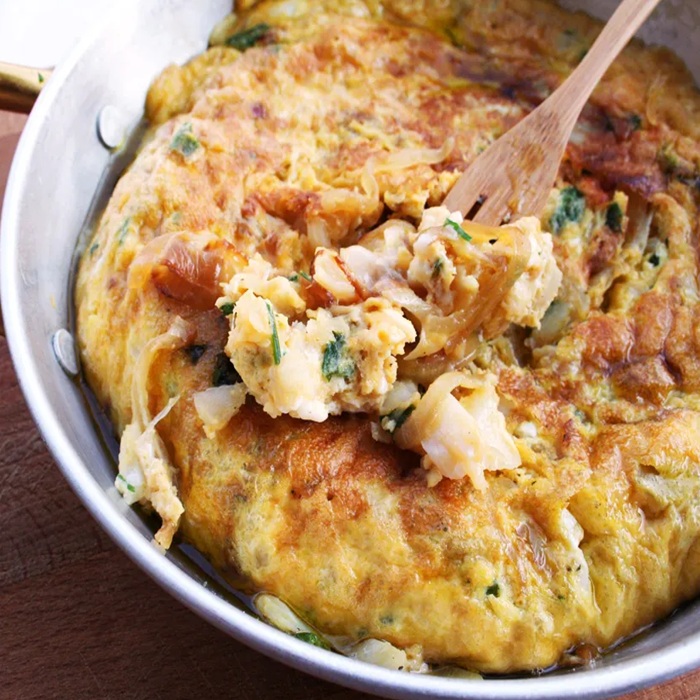 Hiszpańska tortilla z solonym dorszem