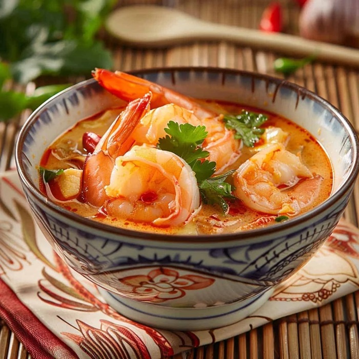 Tajska zupa tom yum z krewetkami