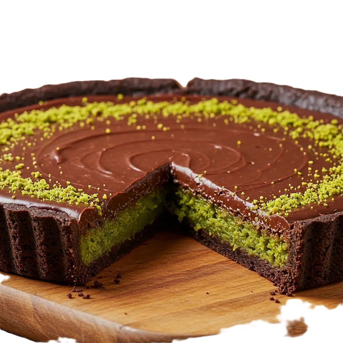 Ciasto czekoladowe z pistacjową kunafą
