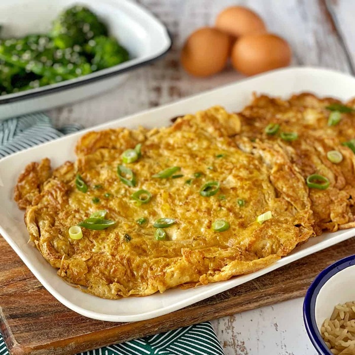 Chiński omlet z krewetkami