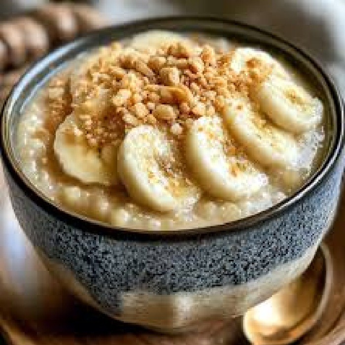 Laoski pudding z tapioką i bananami
