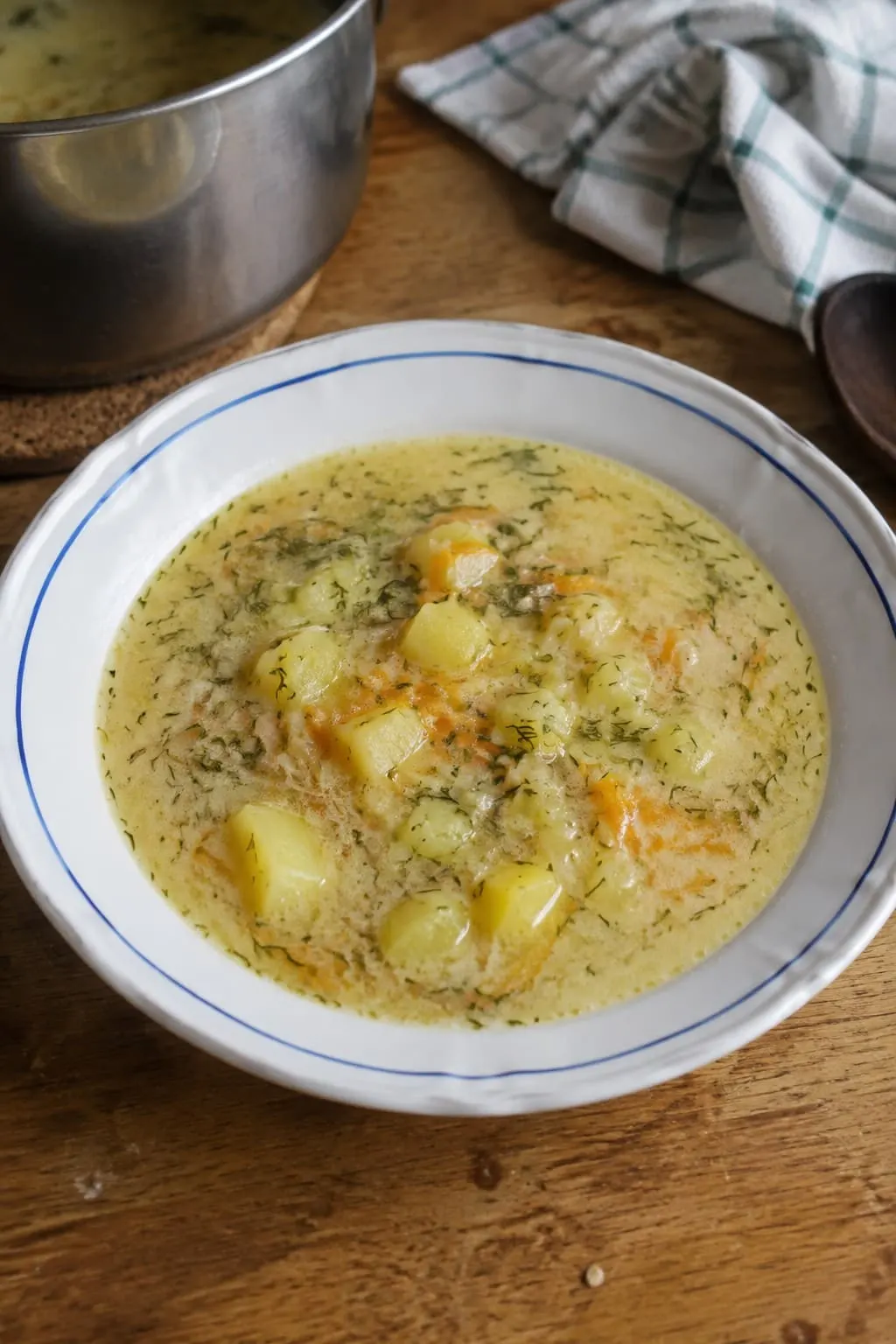 Zupa ogórkowa z ziemniakami