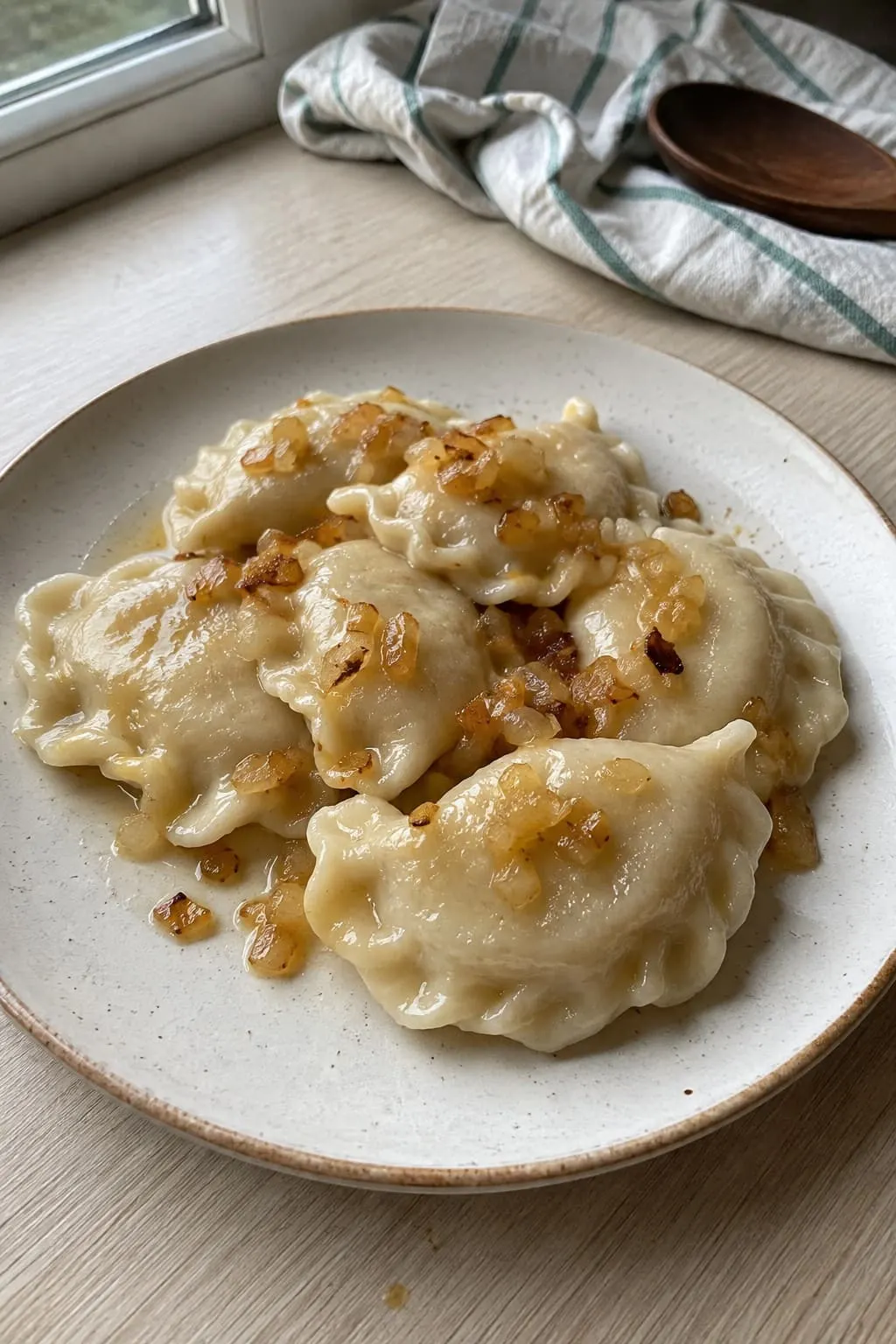 Pierogi z mięsem i cebulką