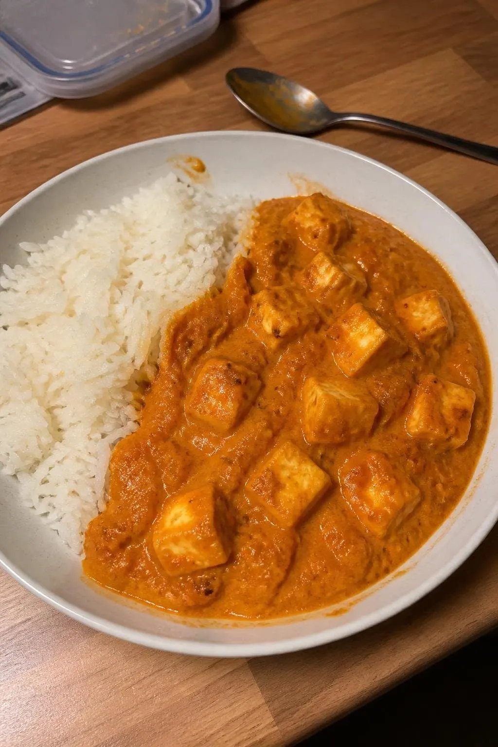 Paneer w kremowym sosie pomidorowym z ryżem
