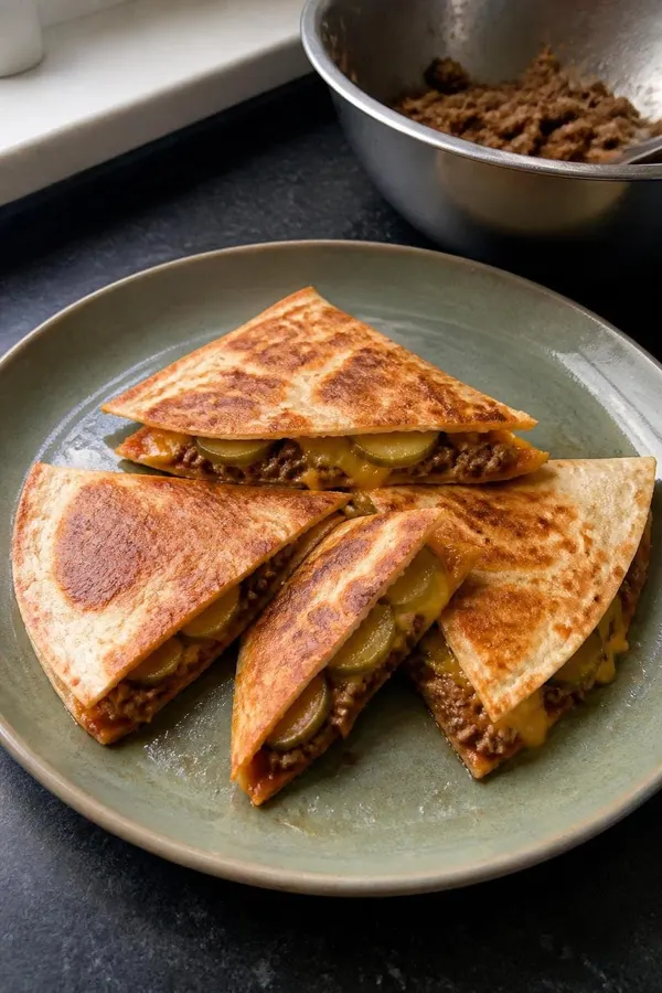 Chrupiąca tortilla cheeseburgerowa
