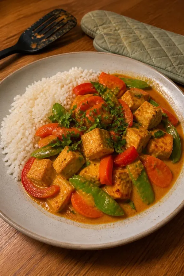 Czerwone curry z tofu i warzywami