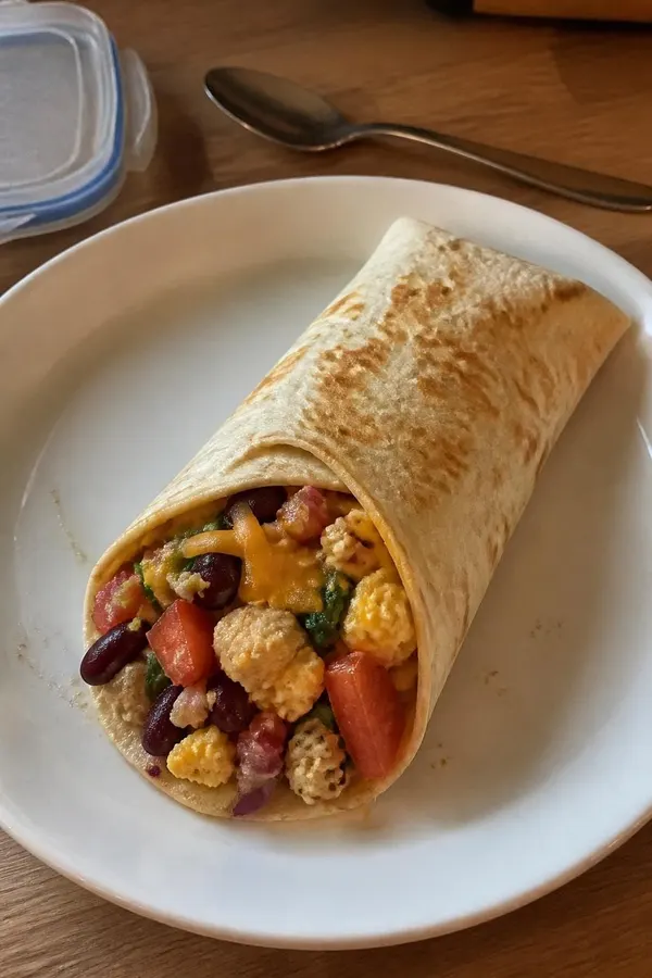 Amerykańska tortilla śniadaniowa z kurczakiem