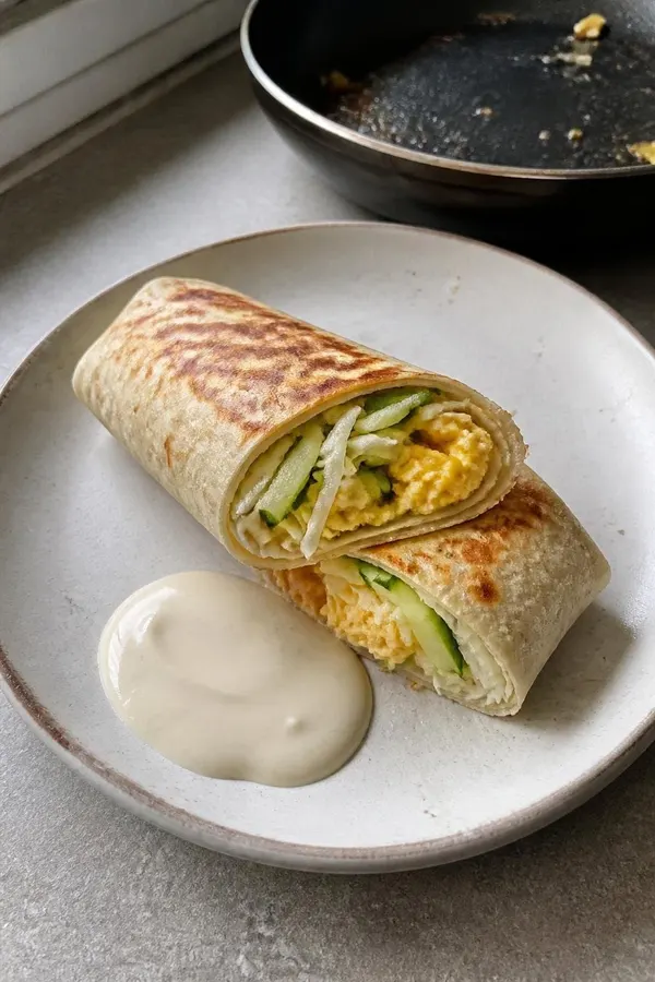 Jajeczna tortilla z chrupiącą kapustą