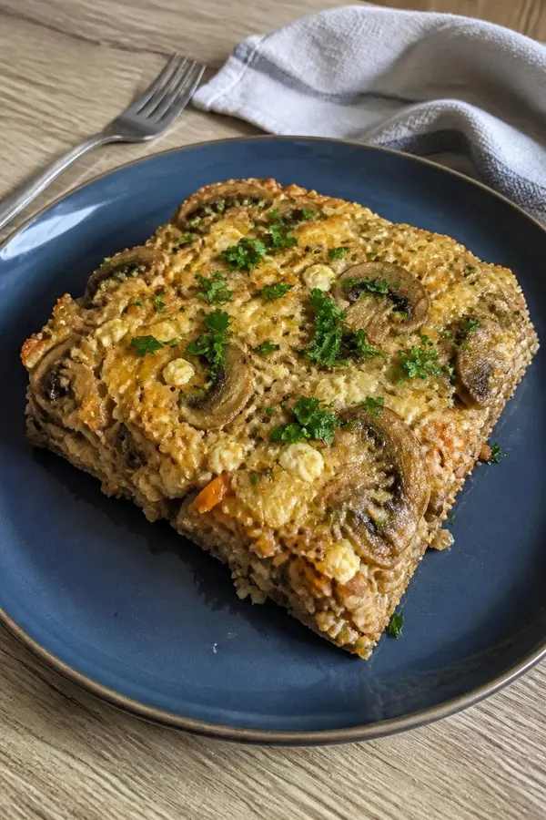 Domowa zapiekanka gryczana z pieczarkami