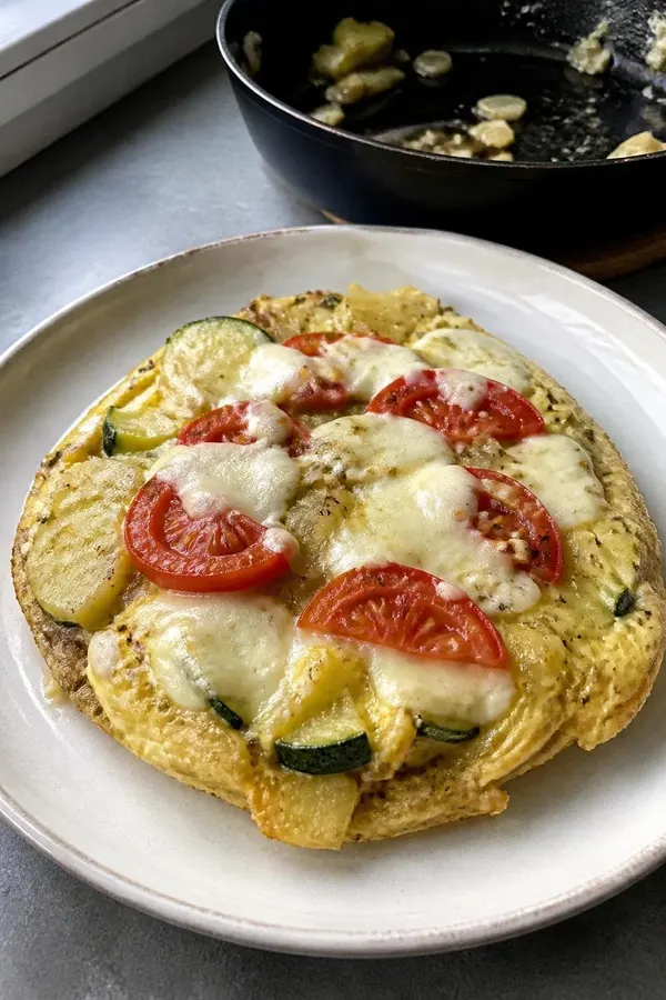 Frittata z ziemniakiem, cukinią i mozzarellą